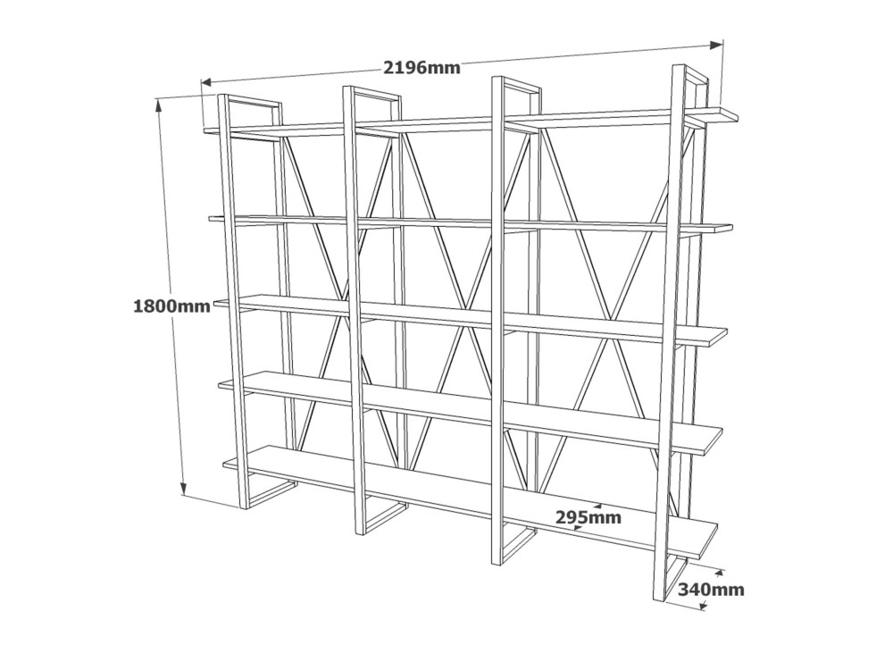 ML4" wooden bookcase - 219 x 34 x 180...