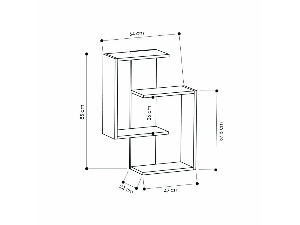 Paranoid" wooden wall shelf - 64 x 22...
