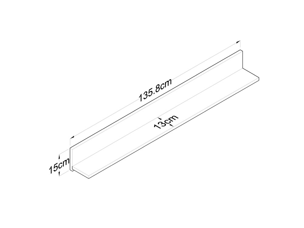 Eno" wooden wall shelf - 135 x 13 x...