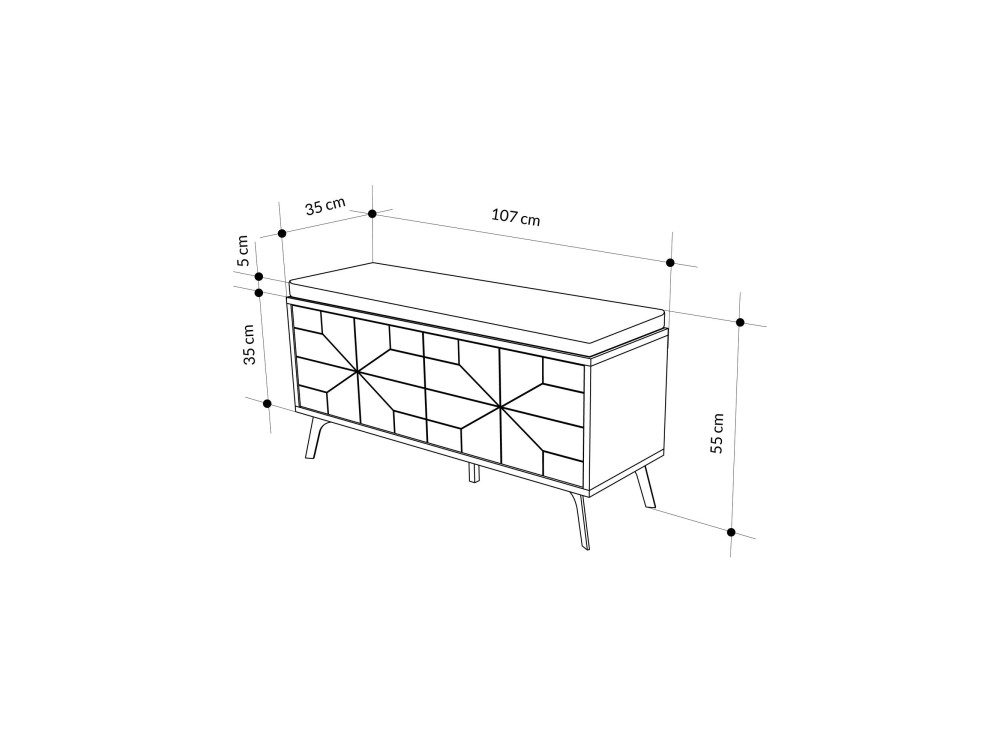 Dune" wooden shoe cabinet - 107 x 35...