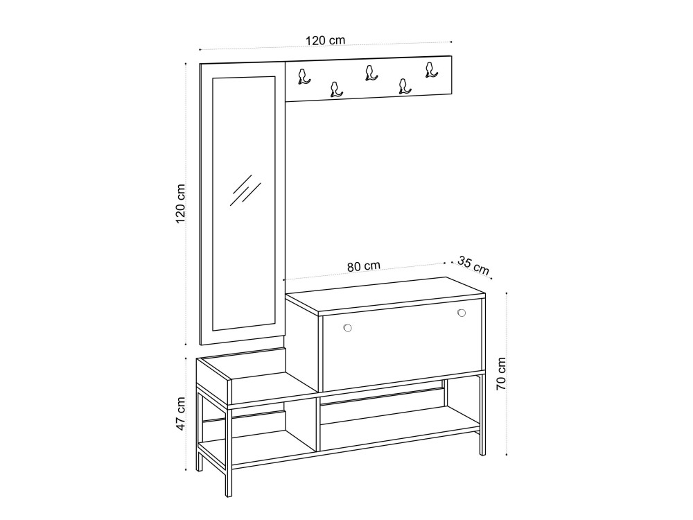 Nonso" wooden shoe cabinet with...