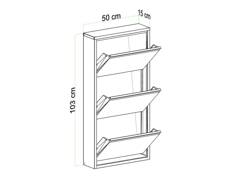 Luna" metal shoe cabinet - 50 x 15 x...