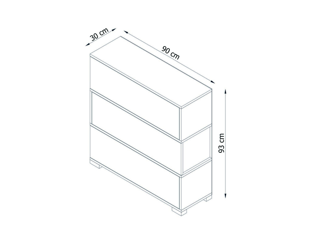 Napolyon" wooden shoe cabinet - 90 x...