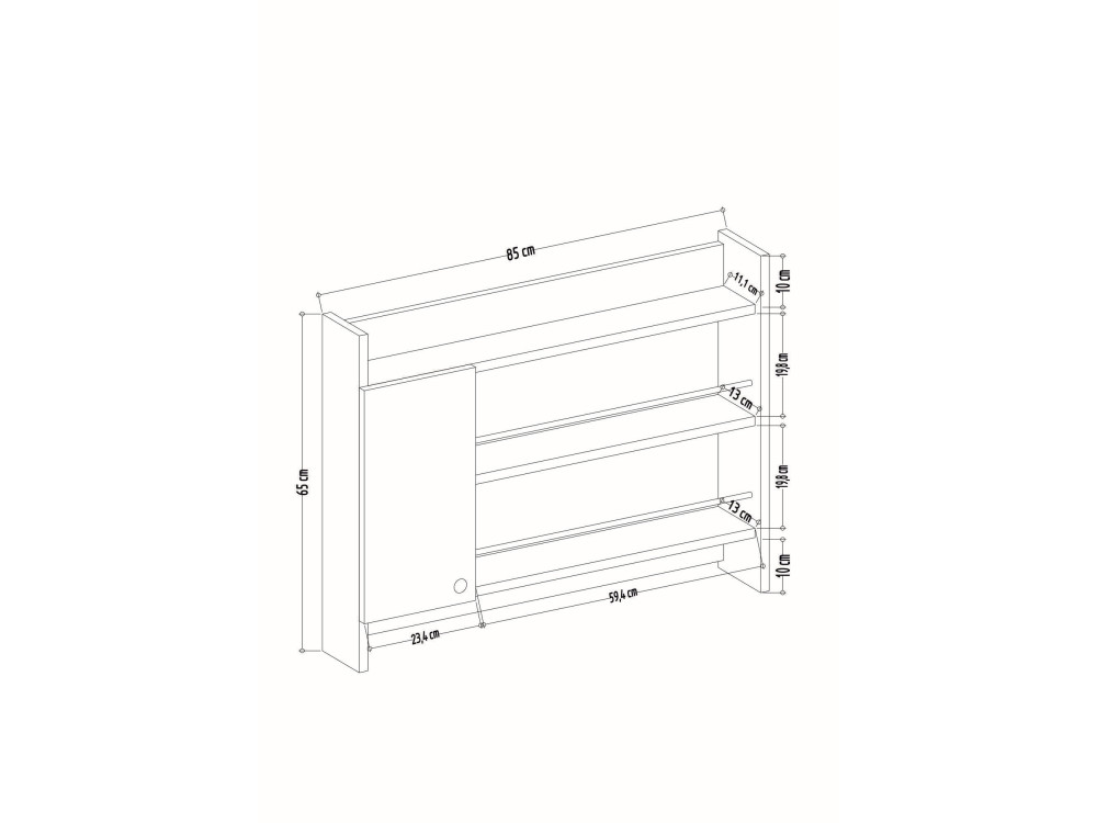 Knerr" wooden kitchen shelf - 85 x 13...