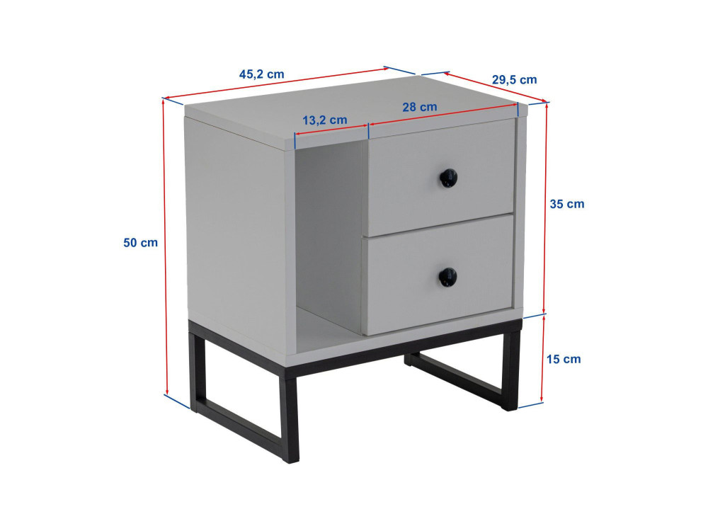 Glimmer" wooden bedside table - 45 x...