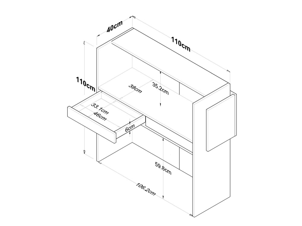 Mona" wooden reception table - 110 x...