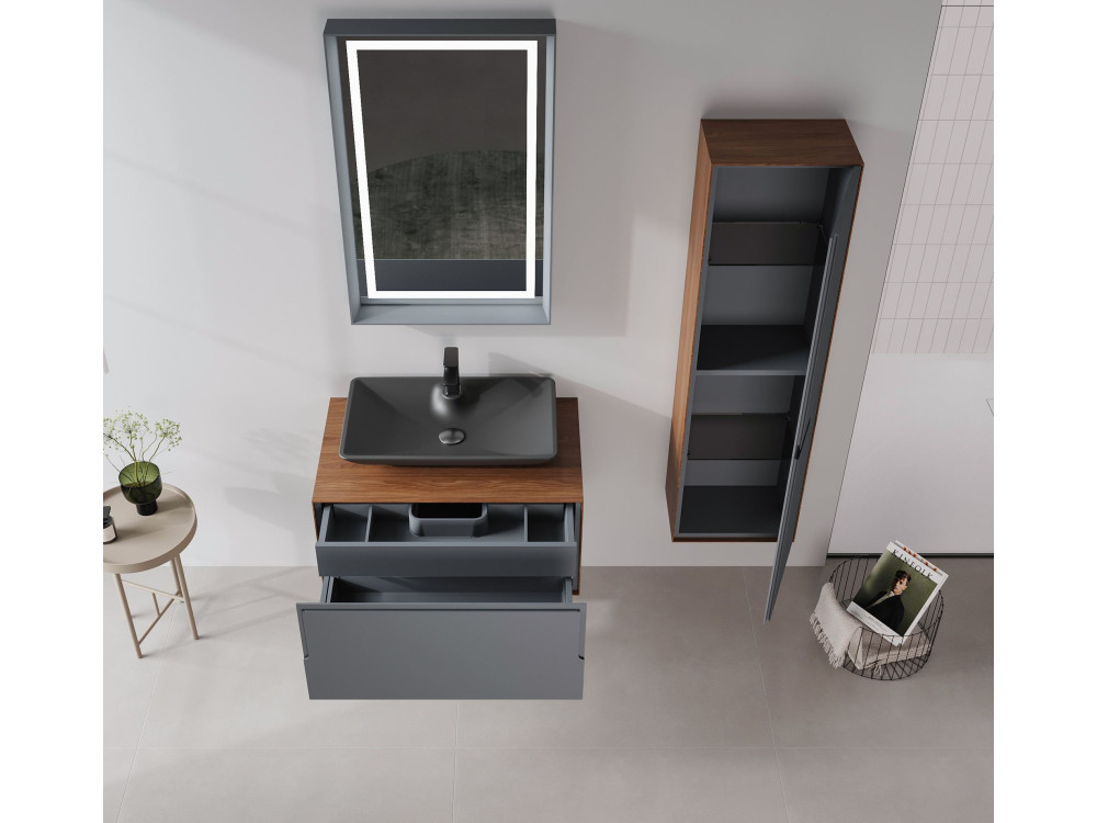 Parametre 1 Noyer, Anthracite Parametre 2 60 x 10 x 90 cm