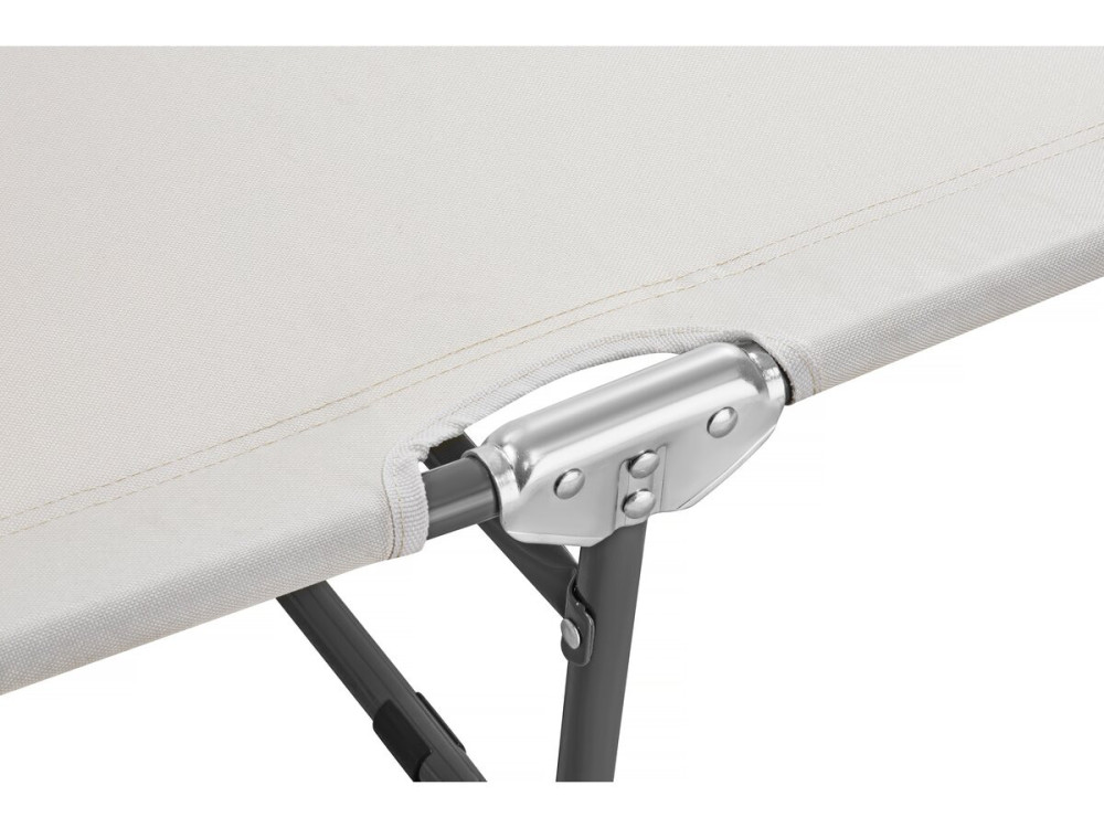 Lazy" folding sunlounger - With sunshade - Beige