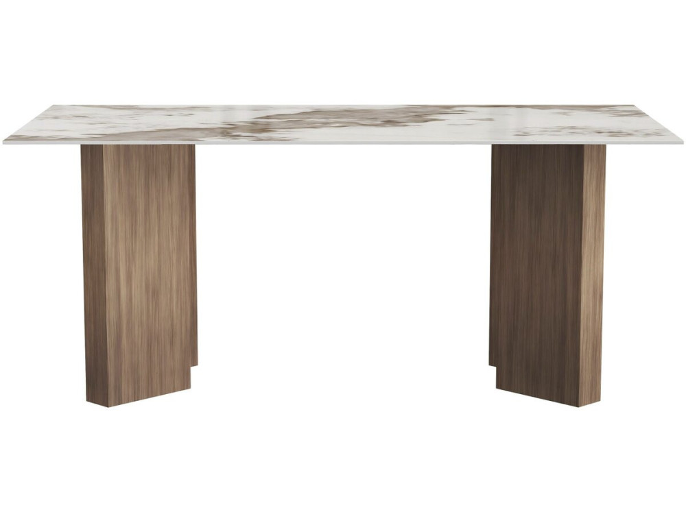 Ceramic Dining Table - 180 cm - "Elma" - Seats 8 - Brown