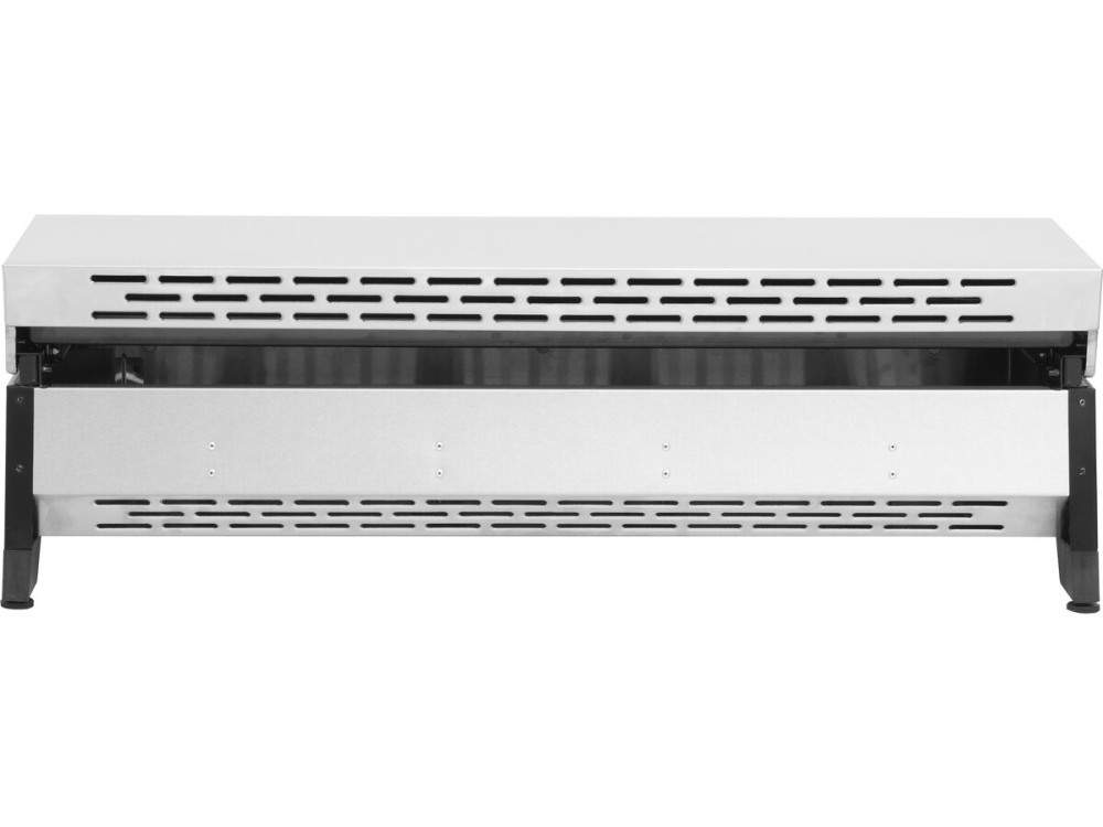 Fasto" stainless steel gas griddle with 4 burners and lid - 10 kw - Grey