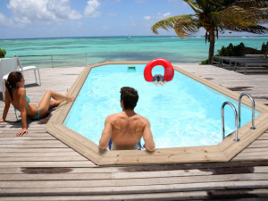 Cordoue" wooden pool - 3.48 x 2.15 x 1.18 m