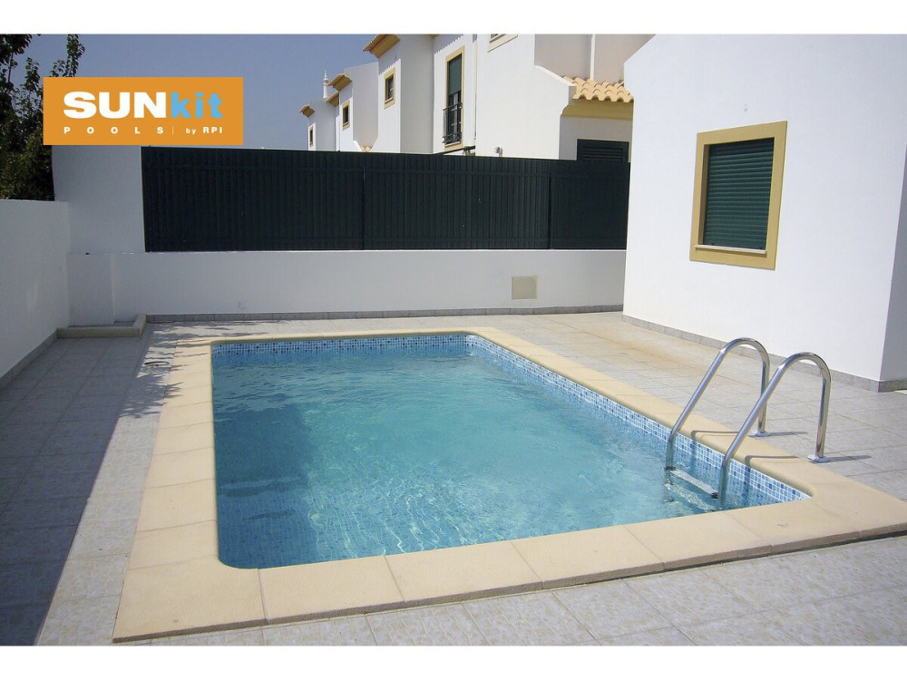 Sunkit" in-ground rectangular steel pool - 4.00 x 2.50 x 1.40 m + 12 V LED spotlight
