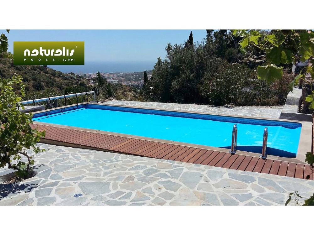 Naturalis" wood-look concrete swimming pool kit - 7.5 x 3.24 x 1.40 m