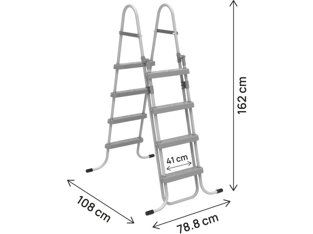 Milo" pool stairs with child safety system - Grey