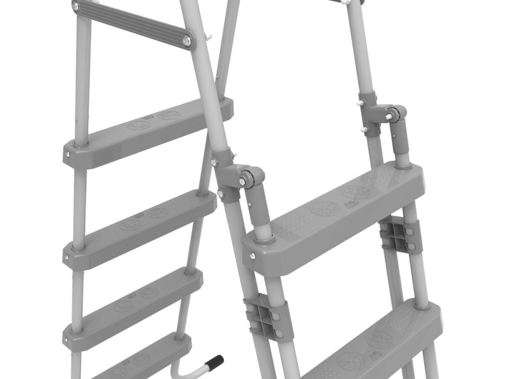 Milo" pool stairs with child safety system - Grey