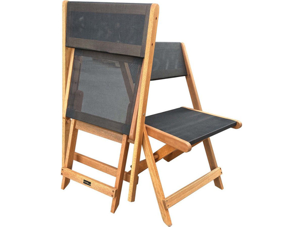 Seoul Exotic Wood Folding Chair - Maple - Black - Set of 2