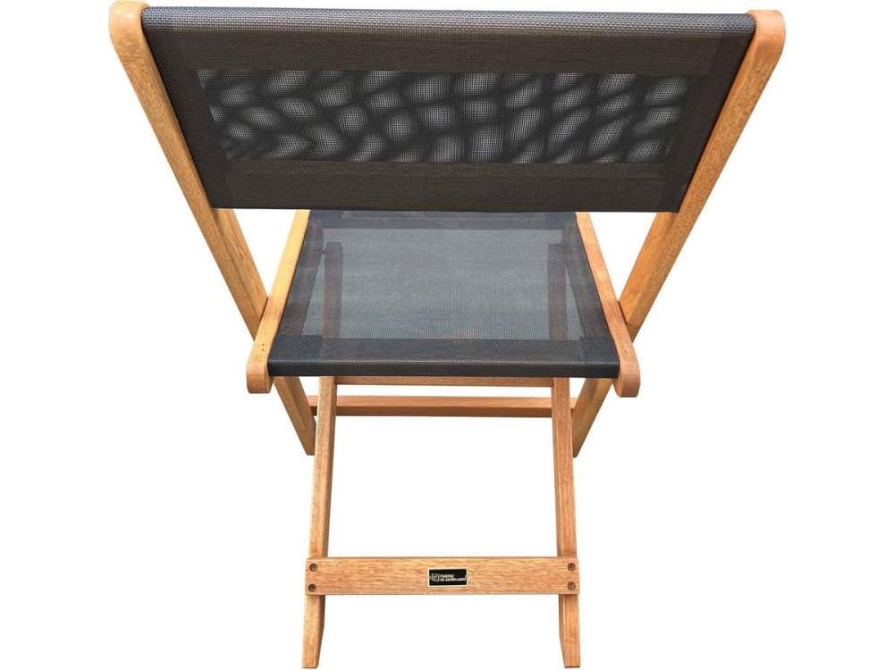 Seoul Exotic Wood Folding Chair - Maple - Black - Set of 2
