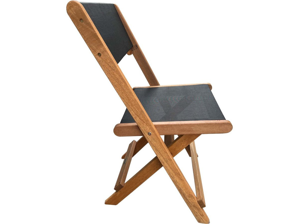 Seoul Exotic Wood Folding Chair - Maple - Black - Set of 2