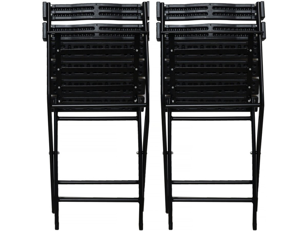 Set of 2 folding plastic garden chairs "Tenerife" - Anthracite grey