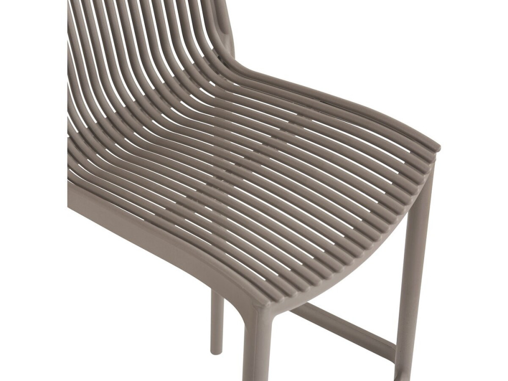 Set of 2 "Néora" plastic stacking high chairs - Taupe