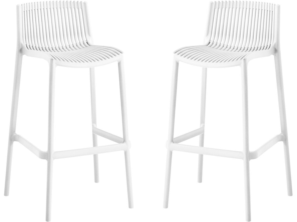 Set of 2 "Néora" plastic stacking high chairs - White