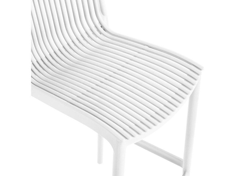 Set of 2 "Néora" plastic stacking high chairs - White