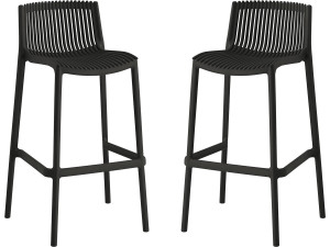 Set of 2 "Néora" plastic stacking high chairs - Black