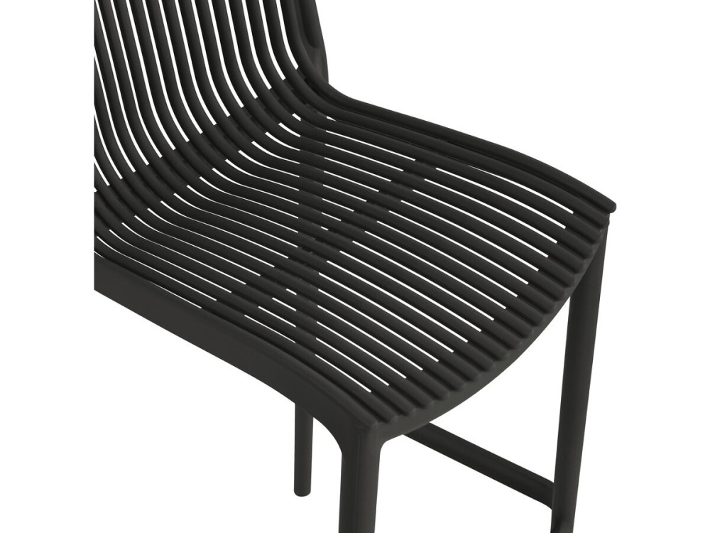 Set of 2 "Néora" plastic stacking high chairs - Black