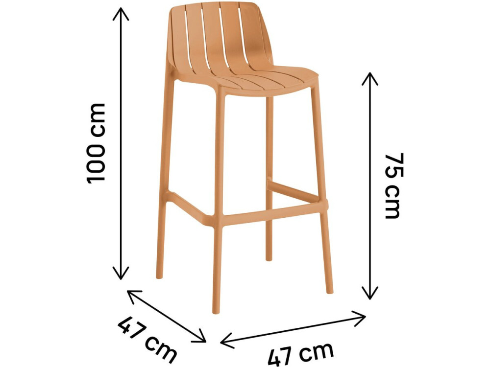 Set of 2 "Vaena" stacking garden high chairs - Orange