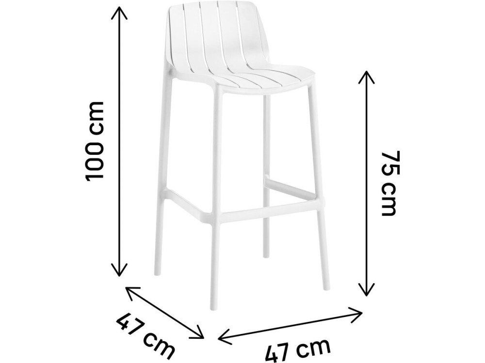 Set of 2 "Vaena" stacking garden high chairs - White