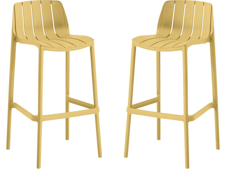 Set of 2 "Vaena" stacking garden high chairs - Yellow
