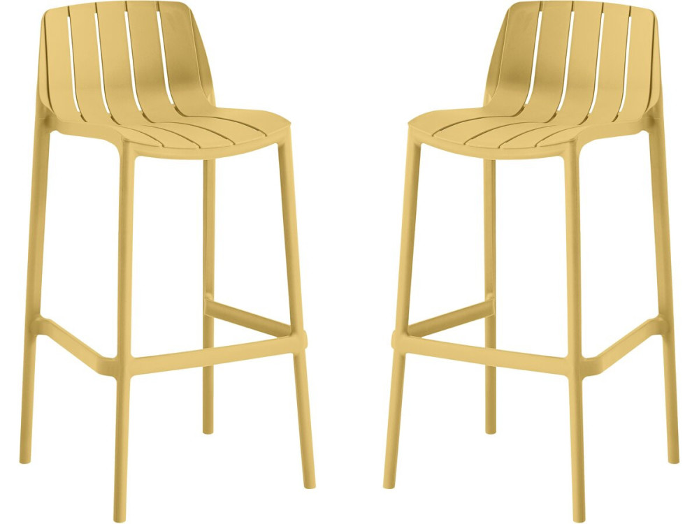 Set of 2 "Vaena" stacking garden high chairs - Yellow