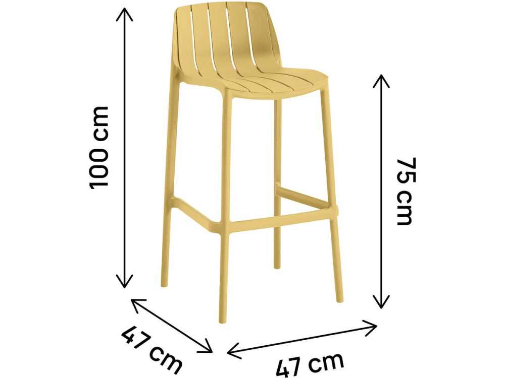 Set of 2 "Vaena" stacking garden high chairs - Yellow