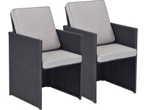 Set of 2 Chicago armchairs - "Atlanta" - Black