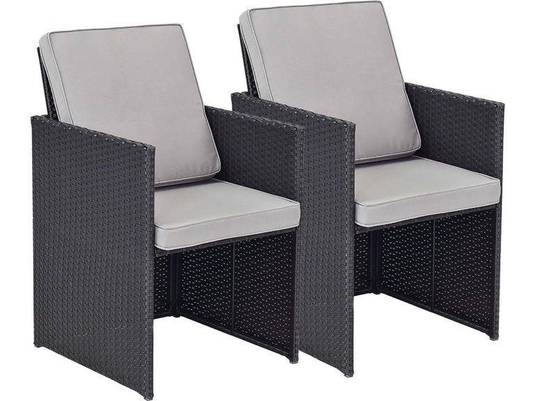Set of 2 Chicago armchairs - "Atlanta" - Black