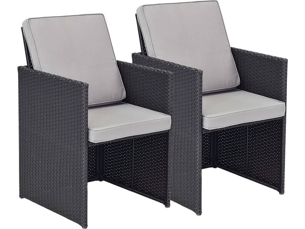 Set of 2 Chicago armchairs - "Atlanta" - Black