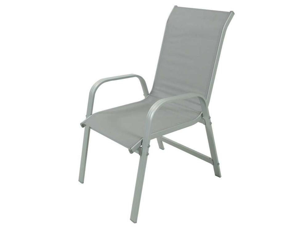 Garden Armchair Aluminium /Textelene "Porto" - Phoenix - light grey - 2 sets