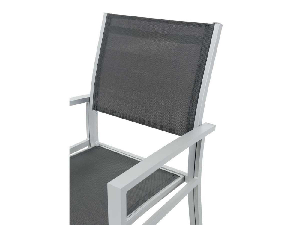 2 sets of Aluminium /Textelene Garden Armchairs  "Tropic" - Phoenix - Dark grey