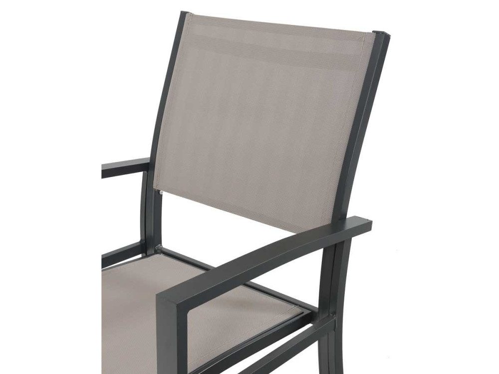 2 sets of Aluminium /Textelene Garden Armchairs  "Tropic" - Phoenix - Taupe