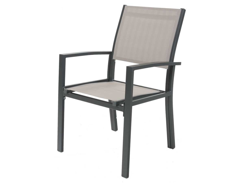 2 sets of Aluminium /Textelene Garden Armchairs  "Tropic" - Phoenix - Taupe