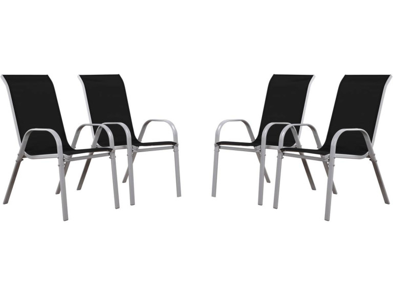 Textelene Garden Armchair "Cordoba" - Phoenix - Black - Set of 4