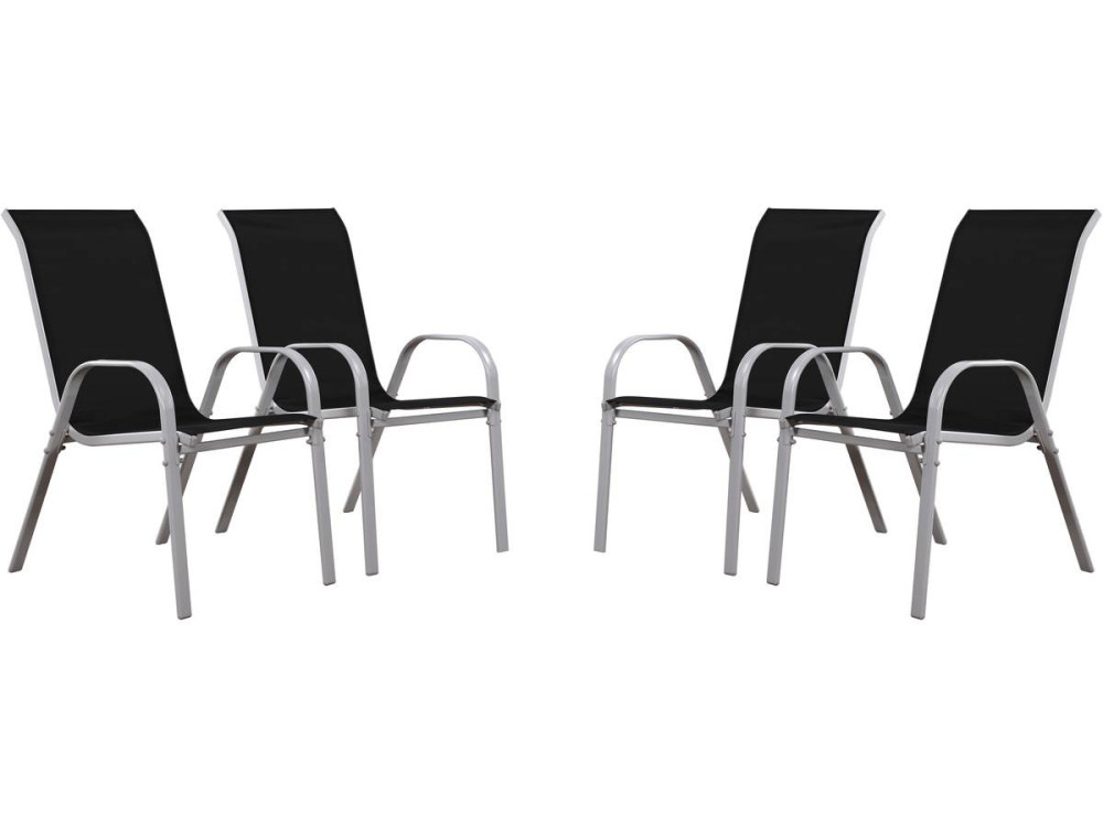 Textelene Garden Armchair "Cordoba" - Phoenix - Black - Set of 4