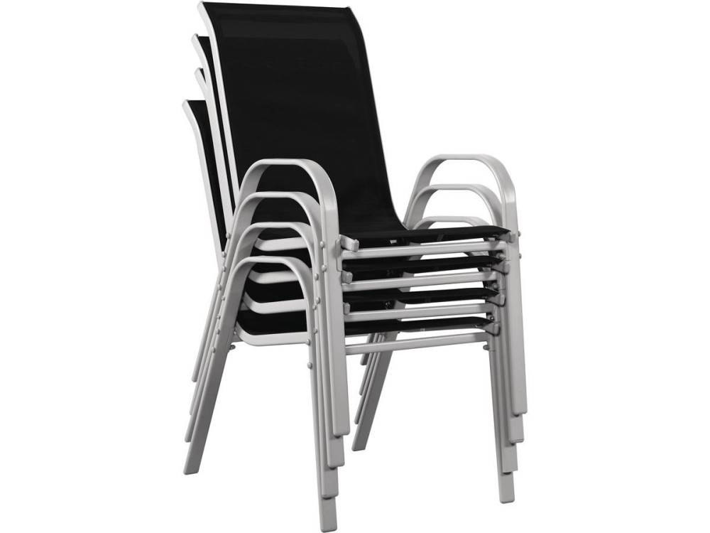 Textelene Garden Armchair "Cordoba" - Phoenix - Black - Set of 4