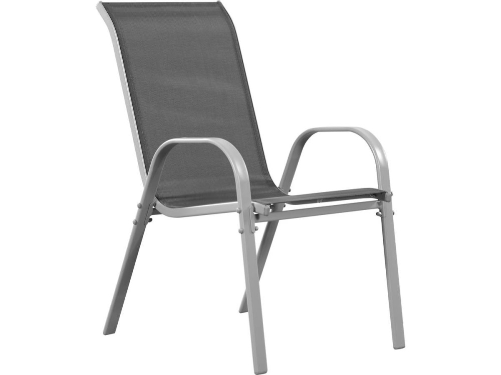 Textelene Garden Armchair "Cordoba" - Phoenix - Dark grey / silver - Set of 4