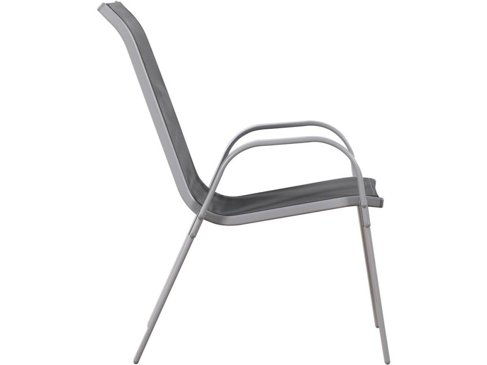 Textelene Garden Armchair "Cordoba" - Phoenix - Dark grey / silver - Set of 4