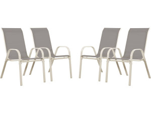 Textelene Garden Armchair "Cordoba" - Phoenix - Light grey - Set of 4