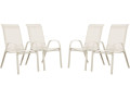"Cordoba" Textilene garden chair - Phoenix - Blue- Pack of 4 - Ecru / White
