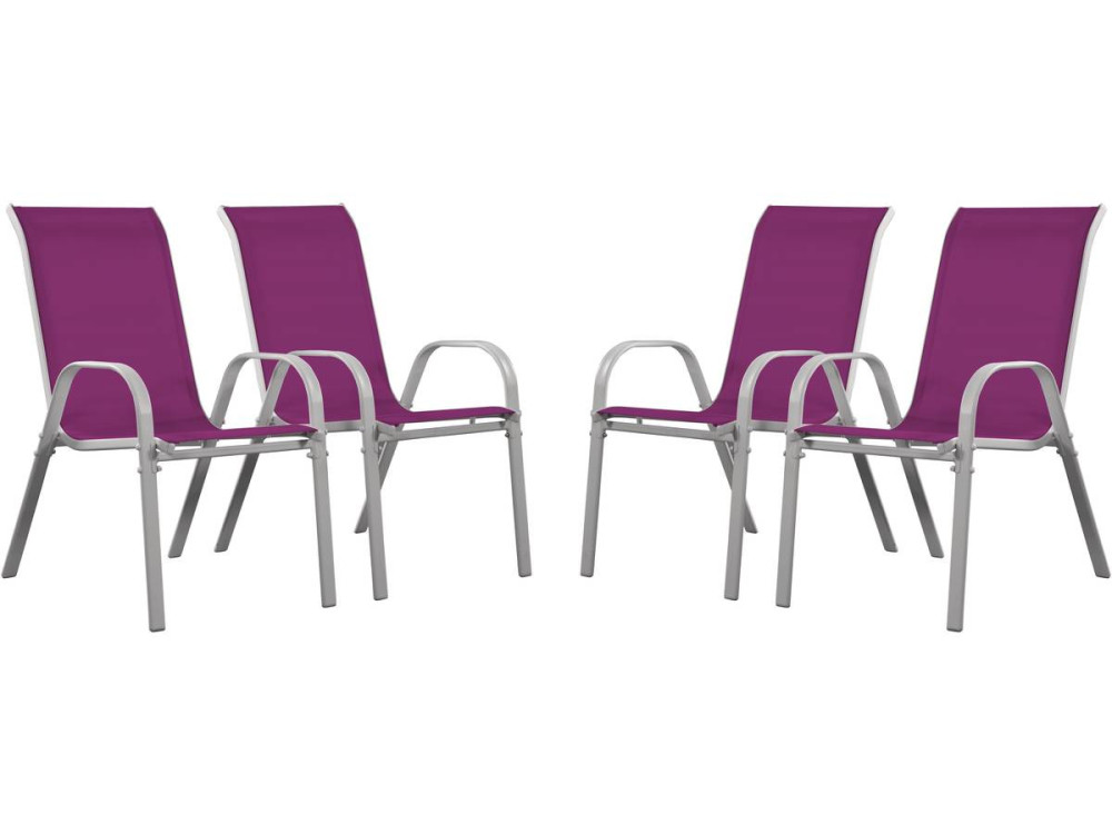 "Cordoba" Textilene garden chair - Phoenix - Pink - Pack of 4