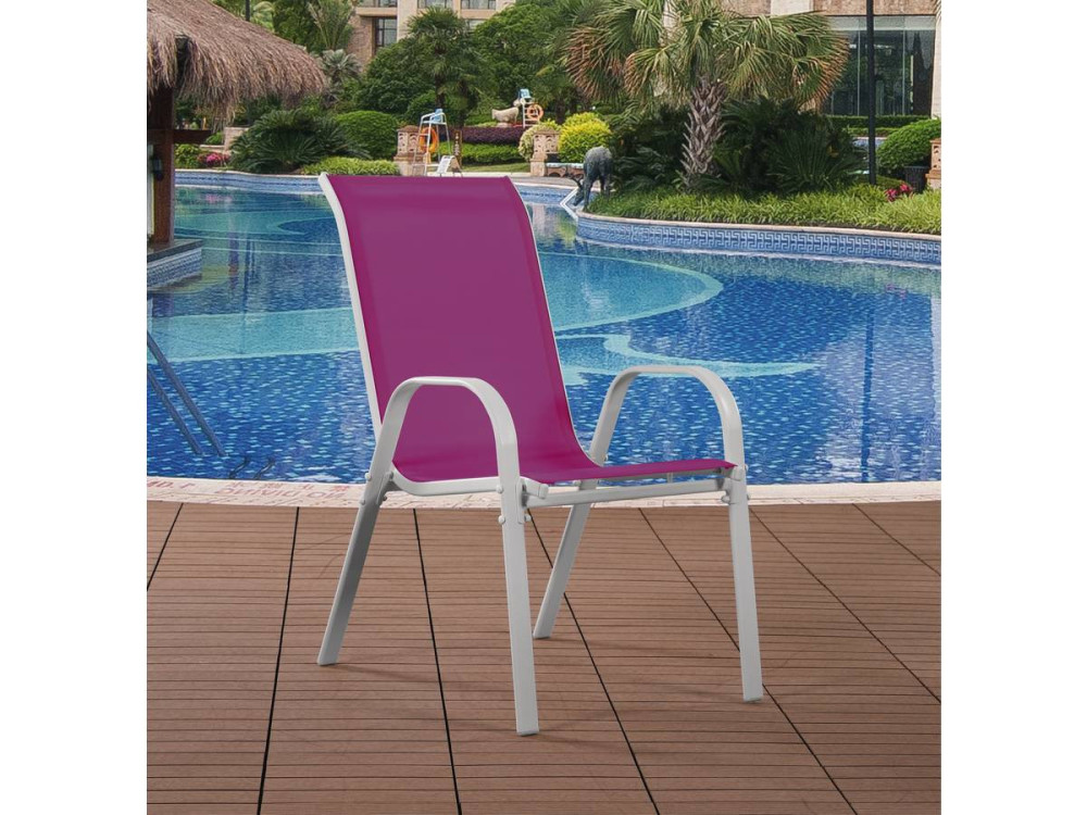 "Cordoba" Textilene garden chair - Phoenix - Pink - Pack of 4