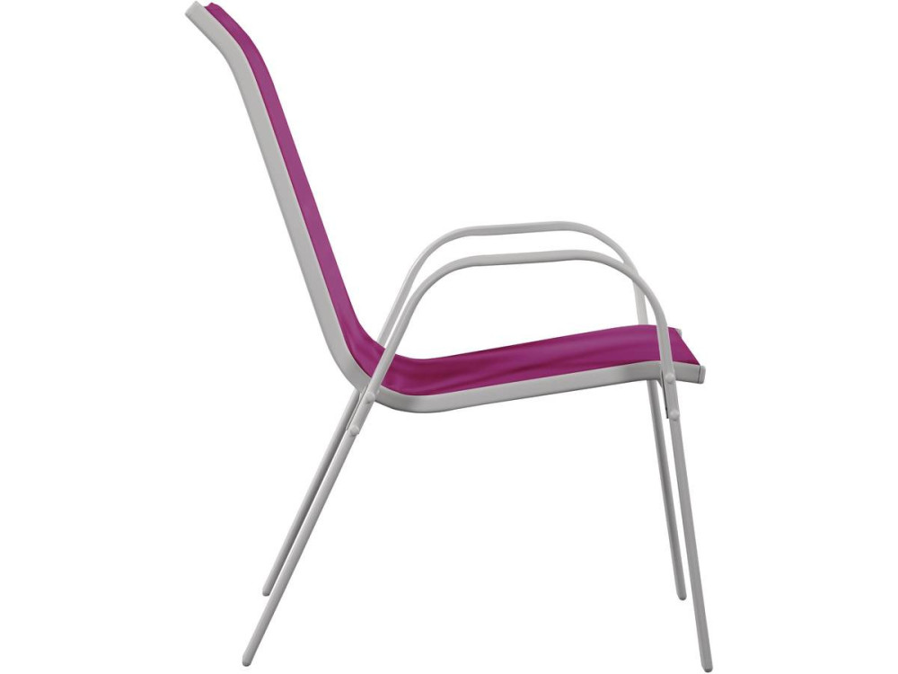 "Cordoba" Textilene garden chair - Phoenix - Pink - Pack of 4